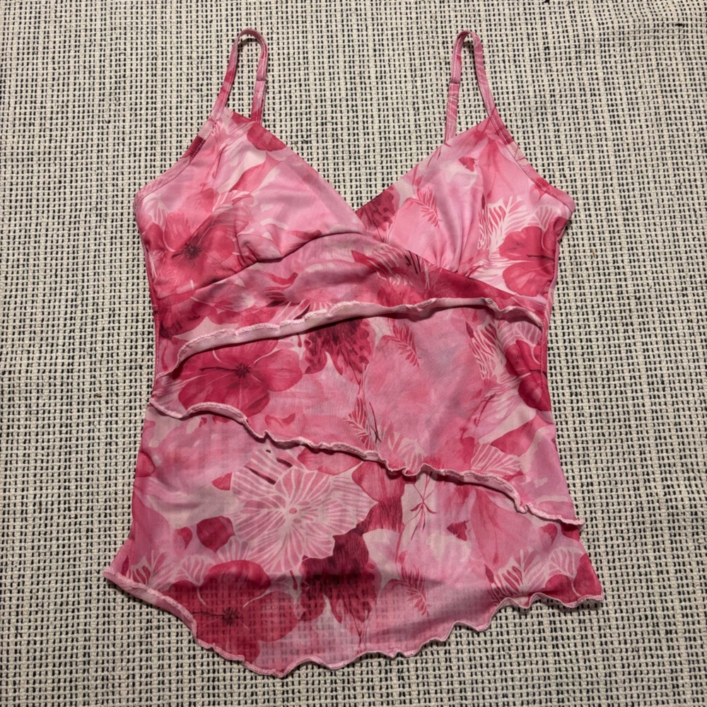 Pink Floral Camisole Top